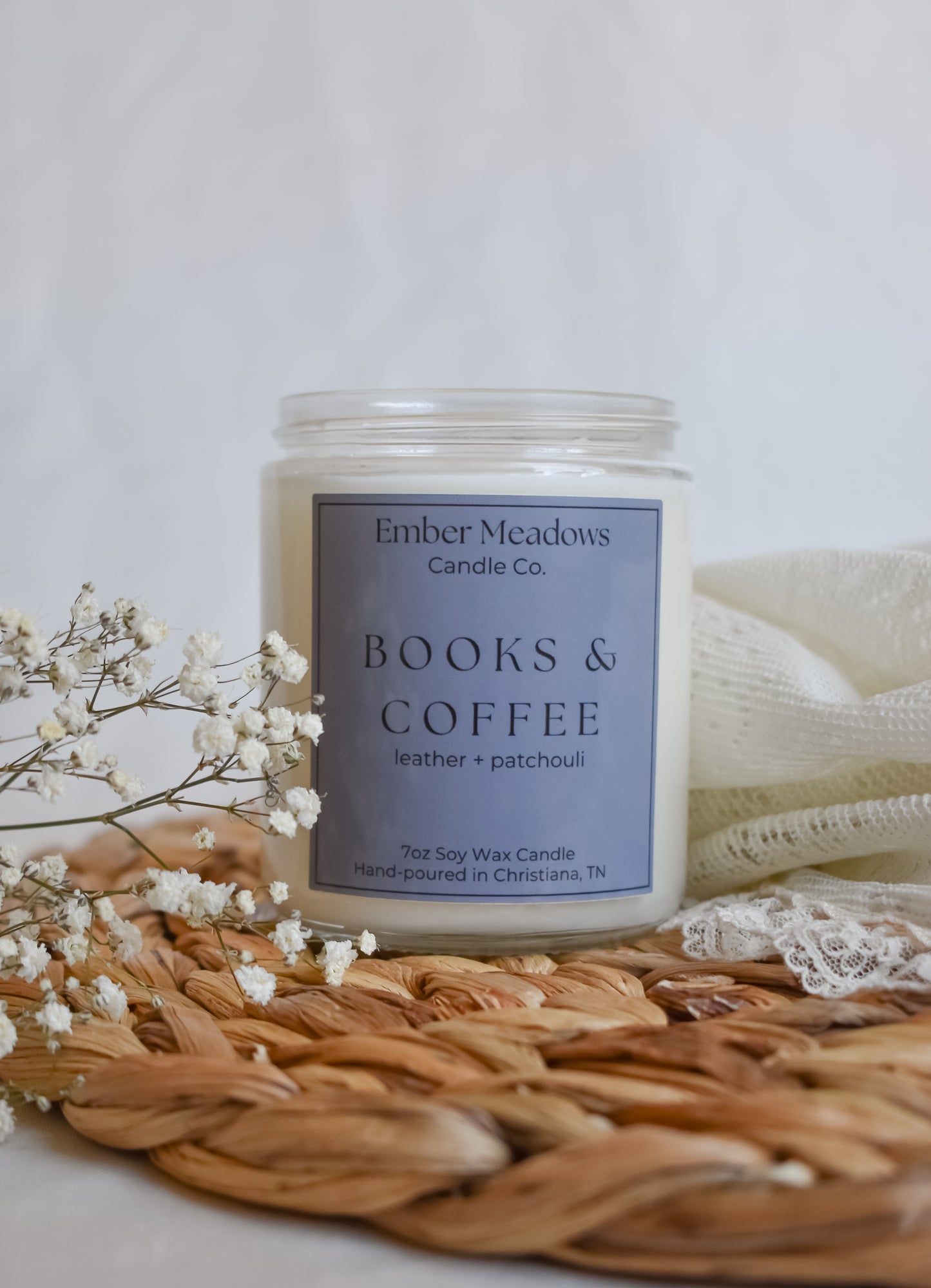 Books & Coffee 7oz. Soy Wax Candle