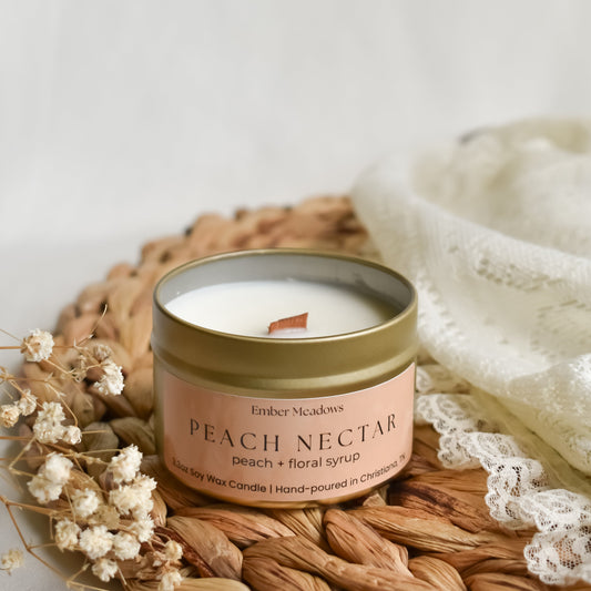 Peach Nectar 3.3oz Travel Tin Candle