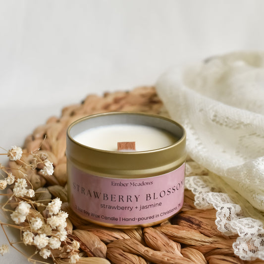 Strawberry Blossom 3.3oz. Travel Tin Candle