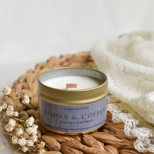 Books & Coffee 3.3oz. Travel Tin Candle