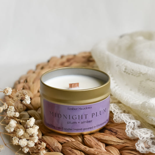 Midnight Plum 3.3 Travel Tin Candle