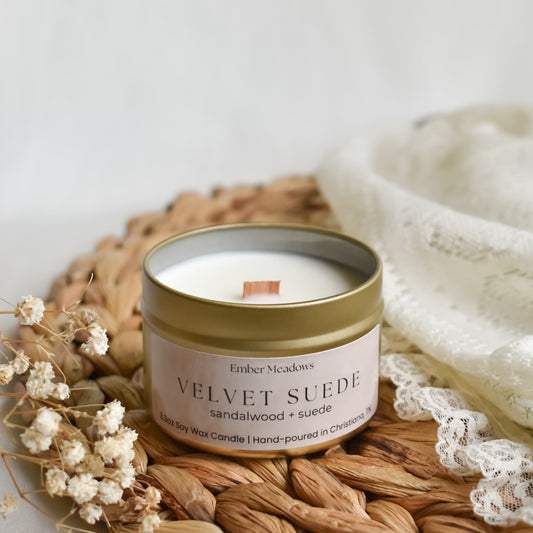 Velvet Suede 3.3oz Travel Tin Candle