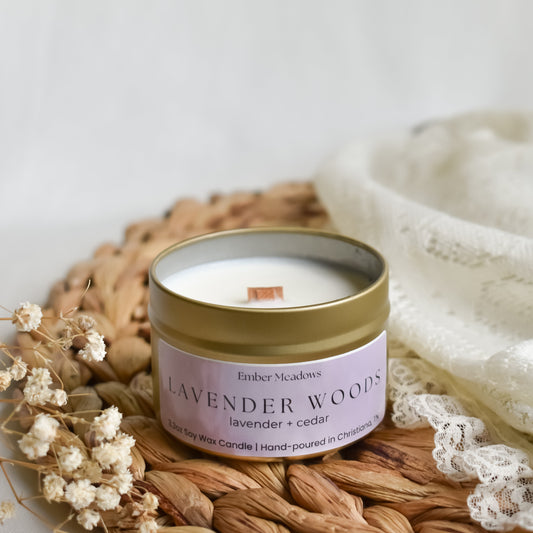 Lavender Woods 3.3oz Travel Tin Candle