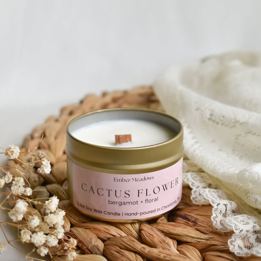 Cactus Flower 3.3oz Travel Tin Candle