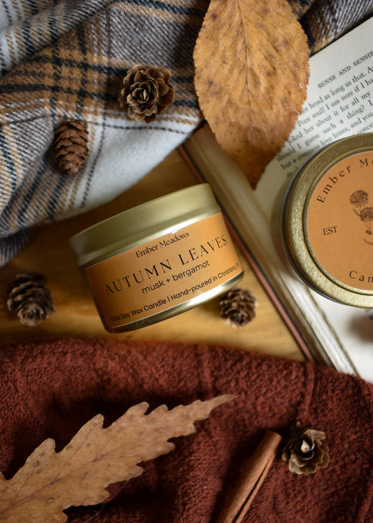 Autumn Leaves 3.3oz. Travel Tin Candle