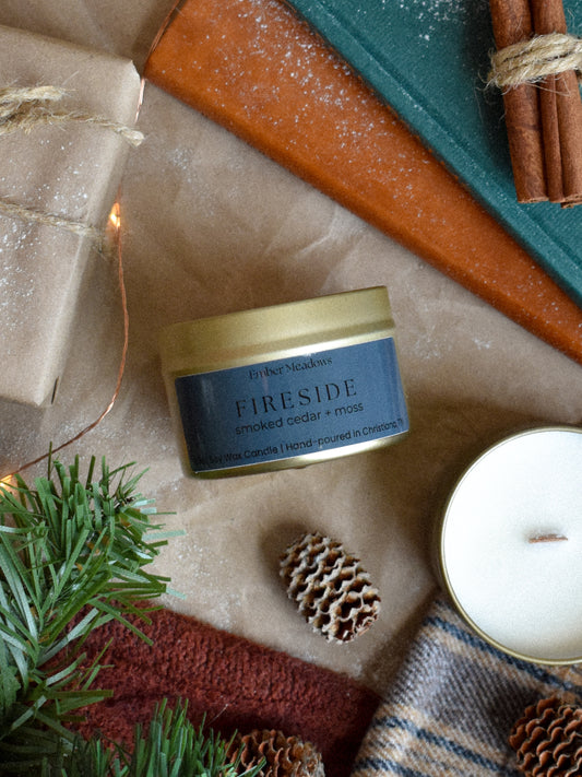 Fireside 3.3oz Travel Tin Candle